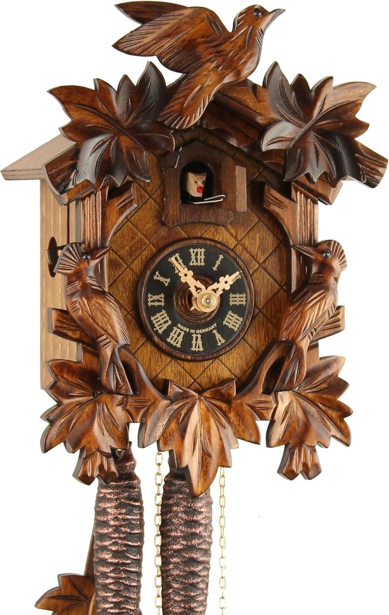 Kuckucksklok 23 cm - echte hout - mechanisch 1-dags uurwerk - ambachtelijk vakmanschap - ShopVlot