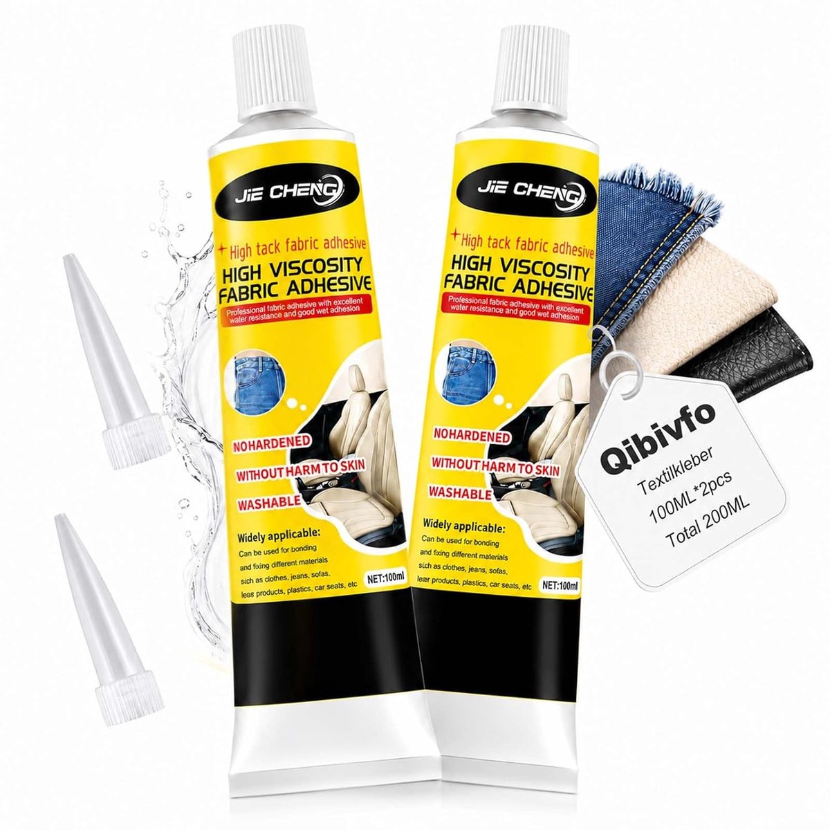 Textiellijm 2 × 100 ml - Machinewasbaar - Transparante stoflijm - Ideaal voor reparaties - ShopVlot