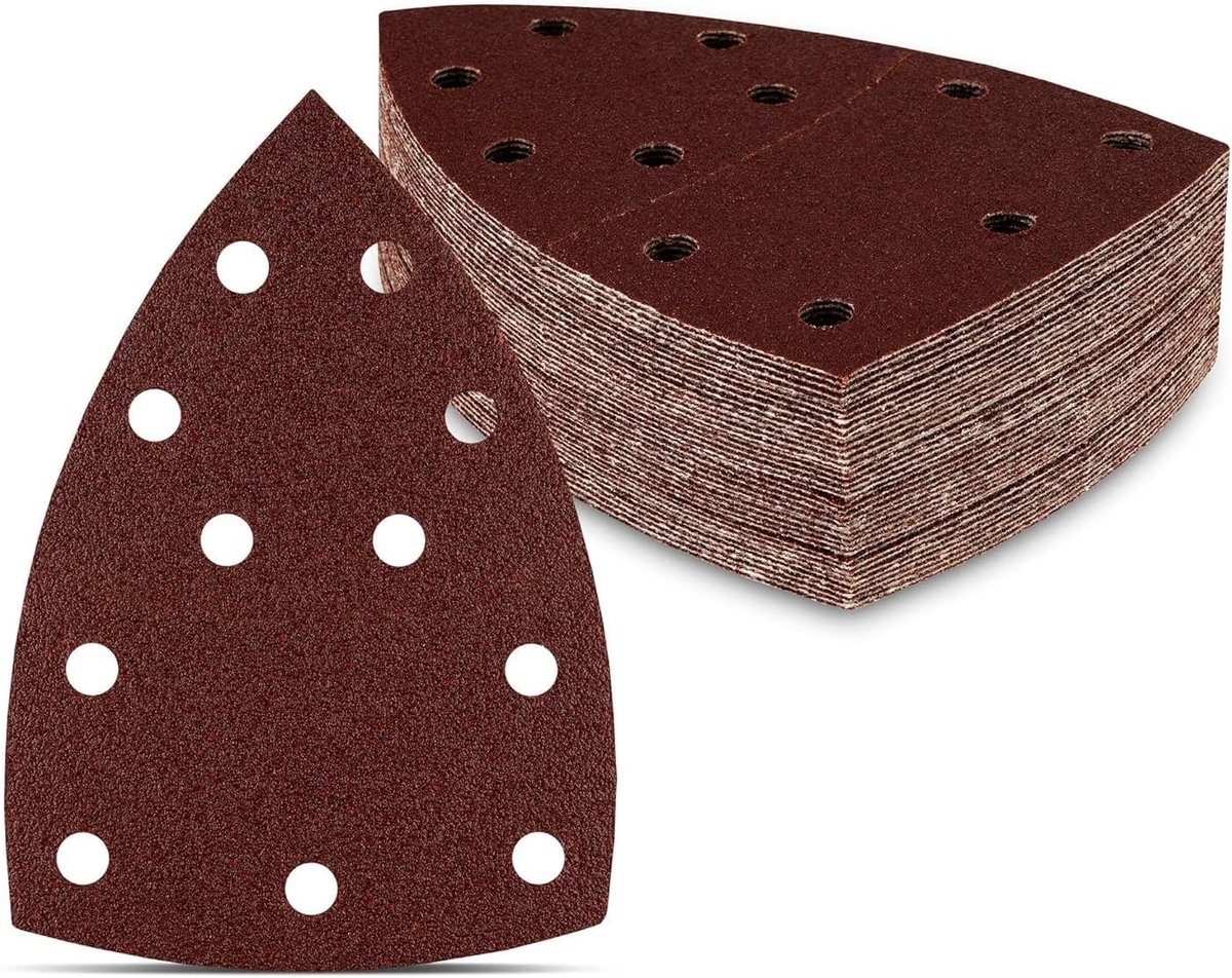 Schuurpapier driehoekig 105 x 152 mm - 180 grit - 11 gaten - voor snel schuren - ShopVlot