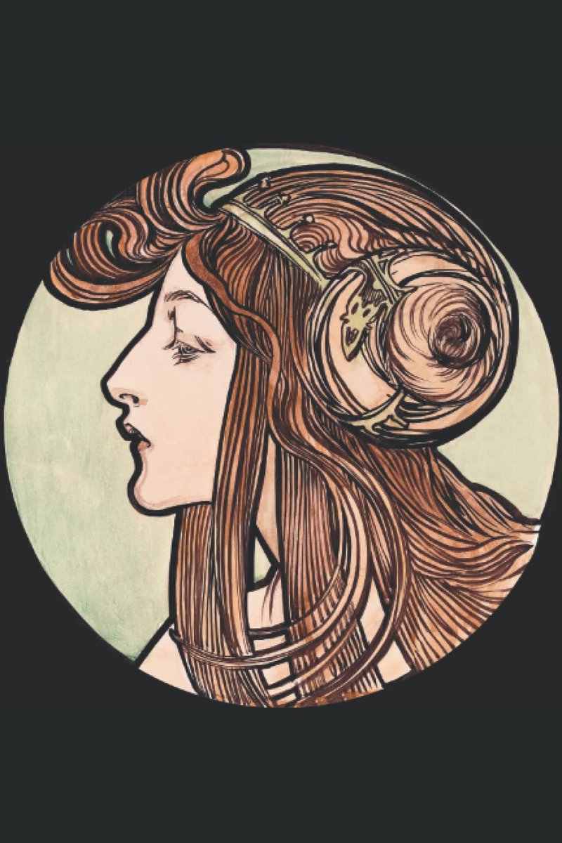 Notitieboek 80 pagina's - ongeprint - vintage Alphonse Mucha illustratie - perfect voor creatief schrijven - ShopVlot