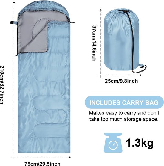 Camping Slaapzak - Kampeeruitrusting Outdoor Slaapzak - Buiten Overnachten - Waterdicht en Winddicht - 210 x 75 cm van Camping — afbeelding 5