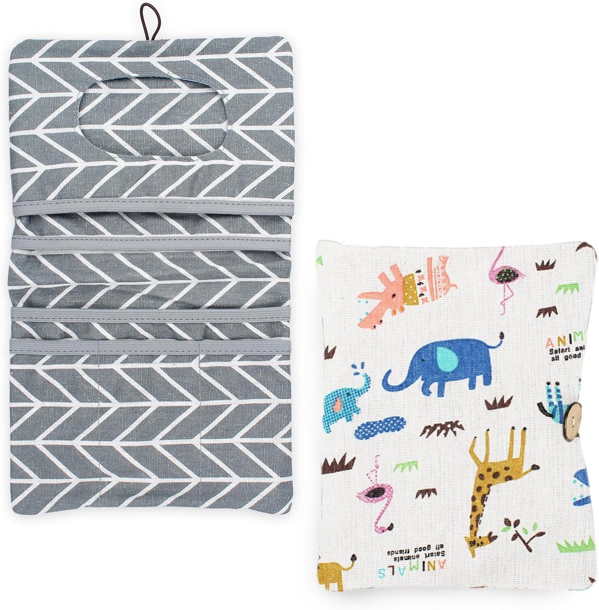 Herbruikbare luiertas organizer - Beige - Dierenprint - Perfect voor onderweg - ShopVlot