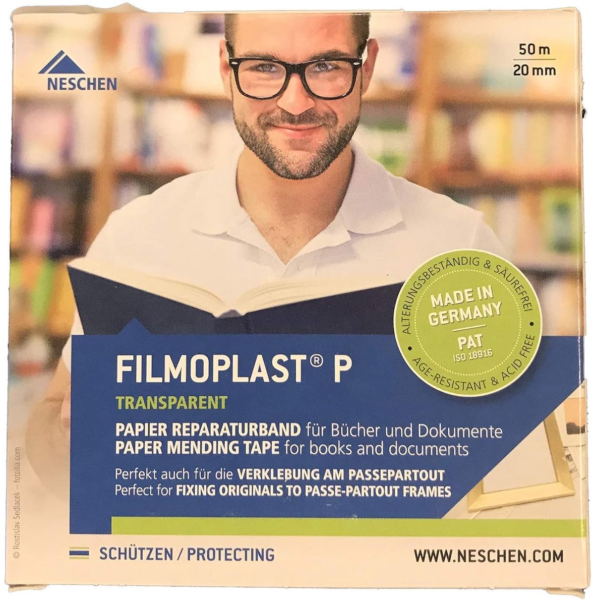 Herstelband voor archivering 3/4" x 45,72 m - transparant - zuurvrij - voor onzichtbare reparaties - ShopVlot