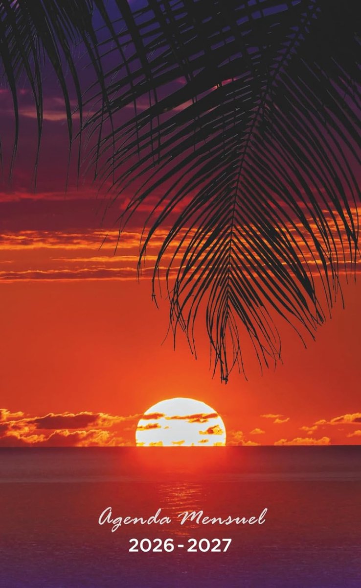 Agenda de poche 2026-2027 - A6 formaat - Coucher de soleil tropical - Perfect voor dagelijkse planning - ShopVlot