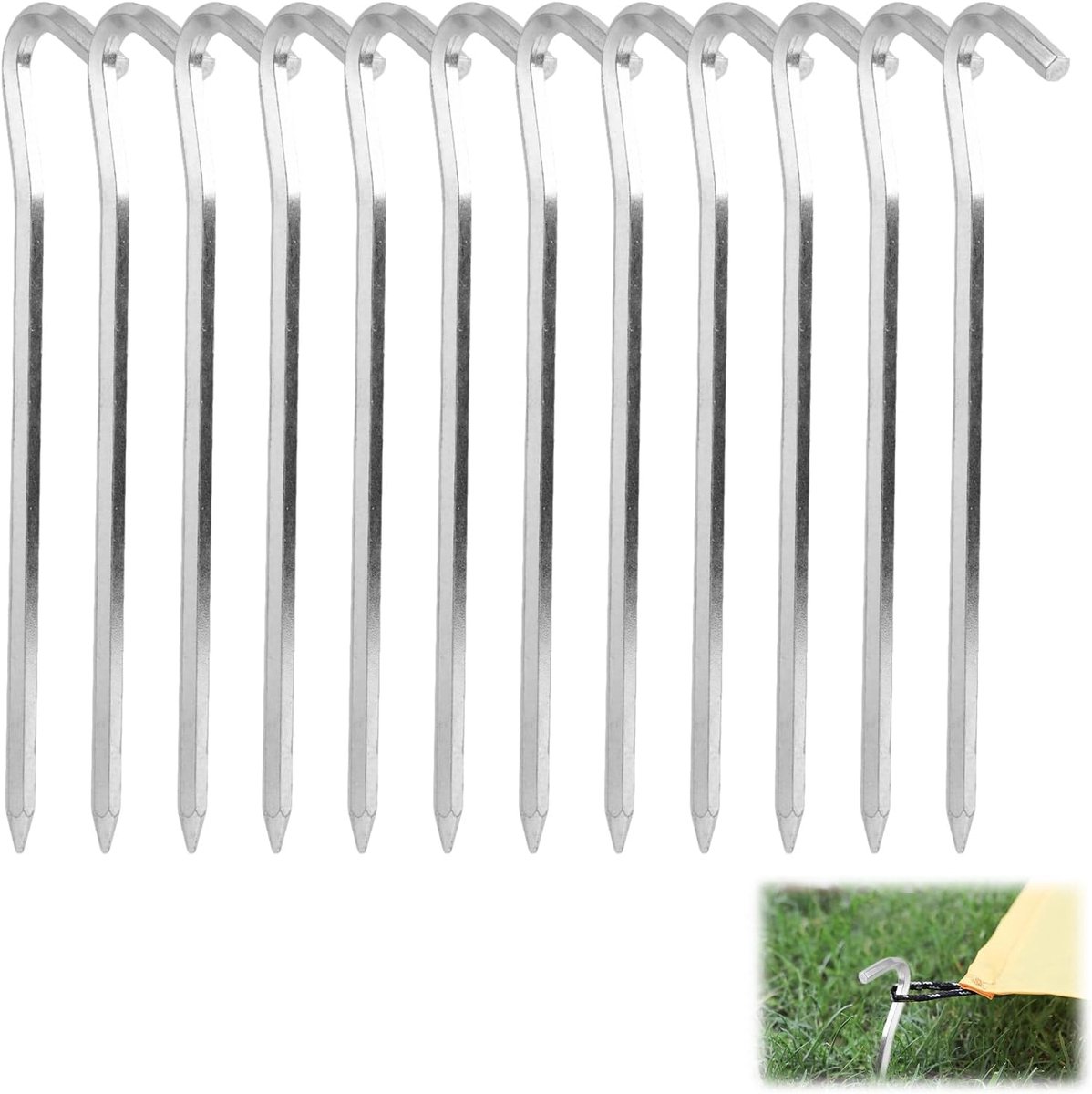 Tentstokken 12 stuks - 18 cm - Aluminium - Weerbestendig voor camping - ShopVlot