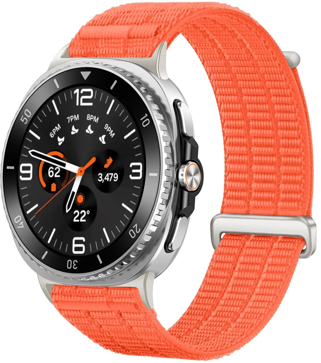 Strap-it Nylon 'Air' bandje geschikt voor Samsung Galaxy Watch 9 (40/44mm) / Watch 8 (40/44mm) / Classic (46mm) - Oranje