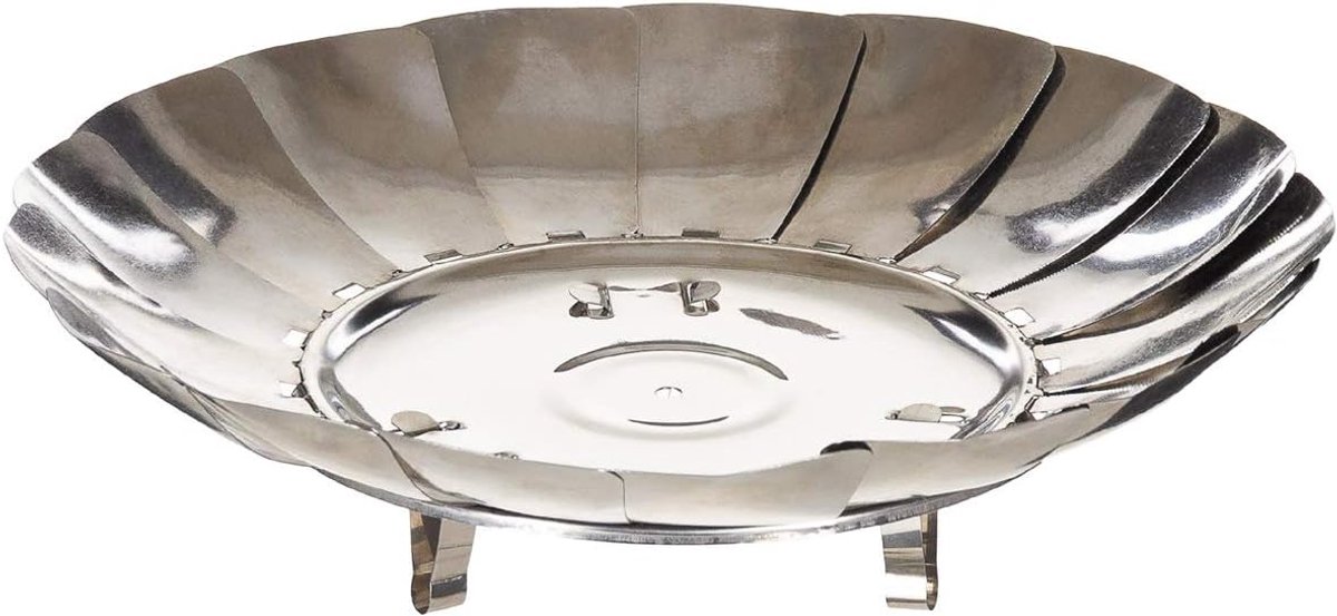 Vouwbare RVS Vuurschaal 27 x 8 cm - Veilig en schoon - Met bewegende lamellen - Ideaal voor buitengebruik - ShopVlot