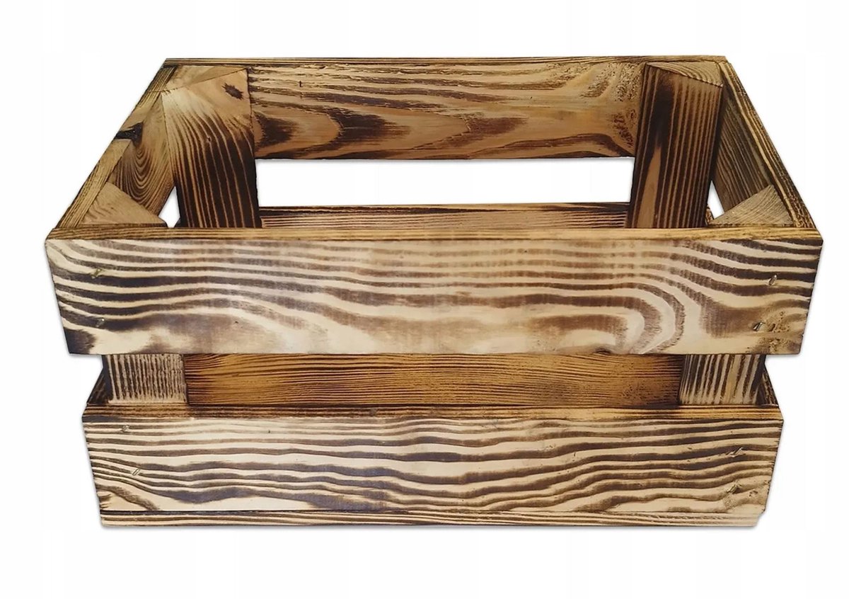 Gevlamde Houten Kist Decoratief - 32x20x16 cm