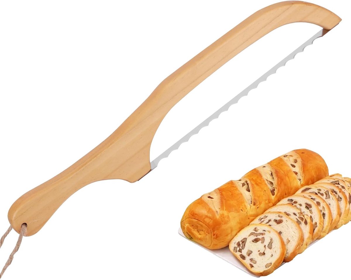 Broodmes 40 cm - Houten handvat - Ergonomisch ontwerp - Perfect voor het snijden van brood - ShopVlot