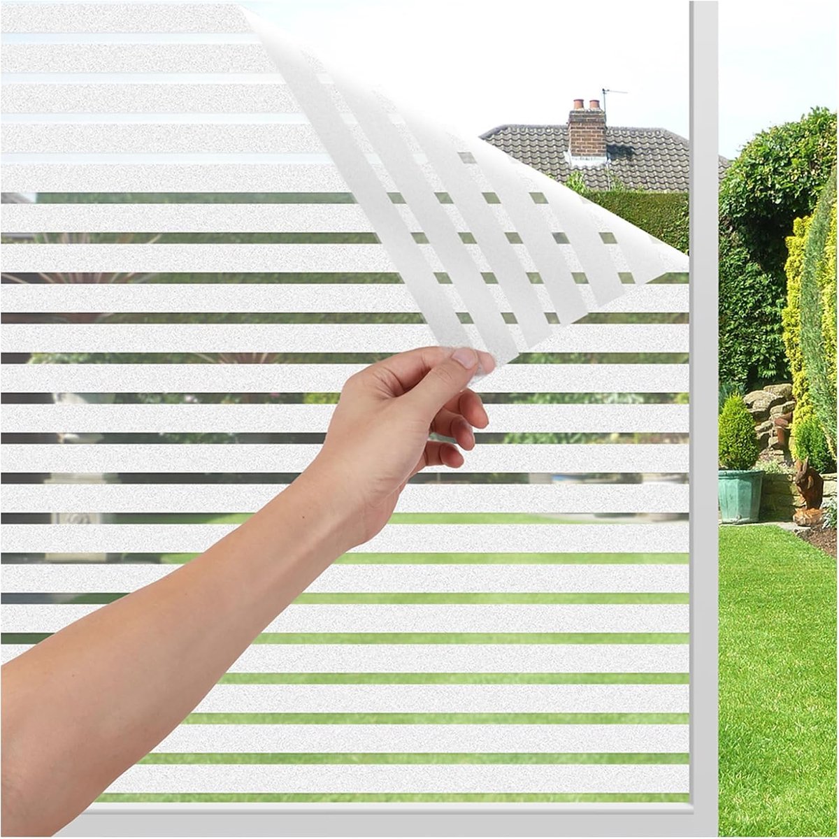 Raamfolie zelfhechtend 75 x 400 cm - Frosted statische folie - Decoratieve privacy voor thuis en kantoor - ShopVlot