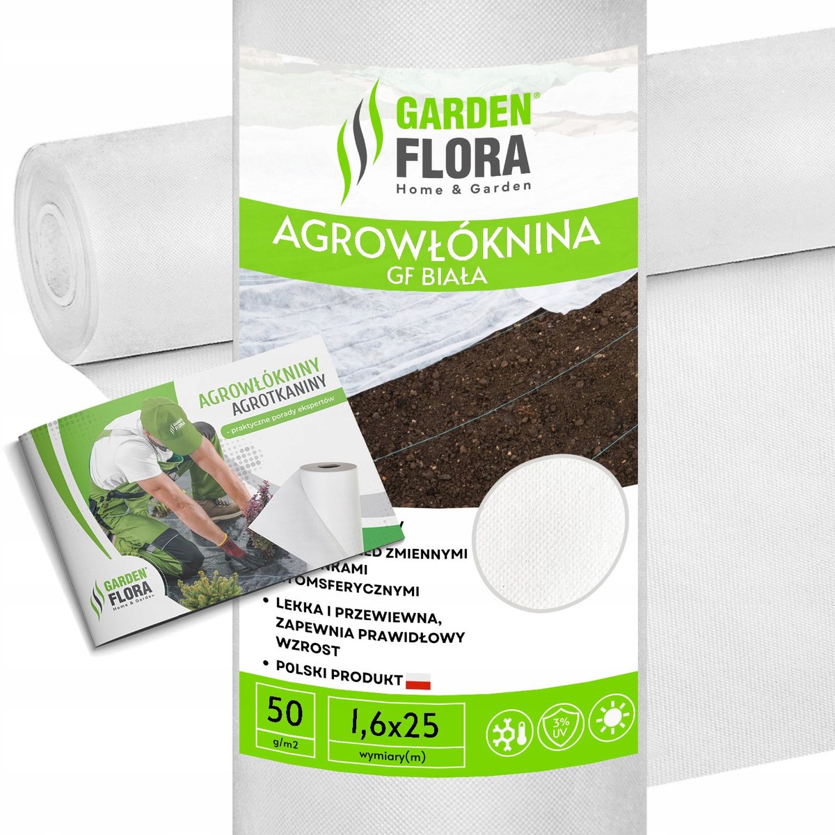 Agrotextiel Wit 1,6x25m 50g - Bescherming voor Planten
