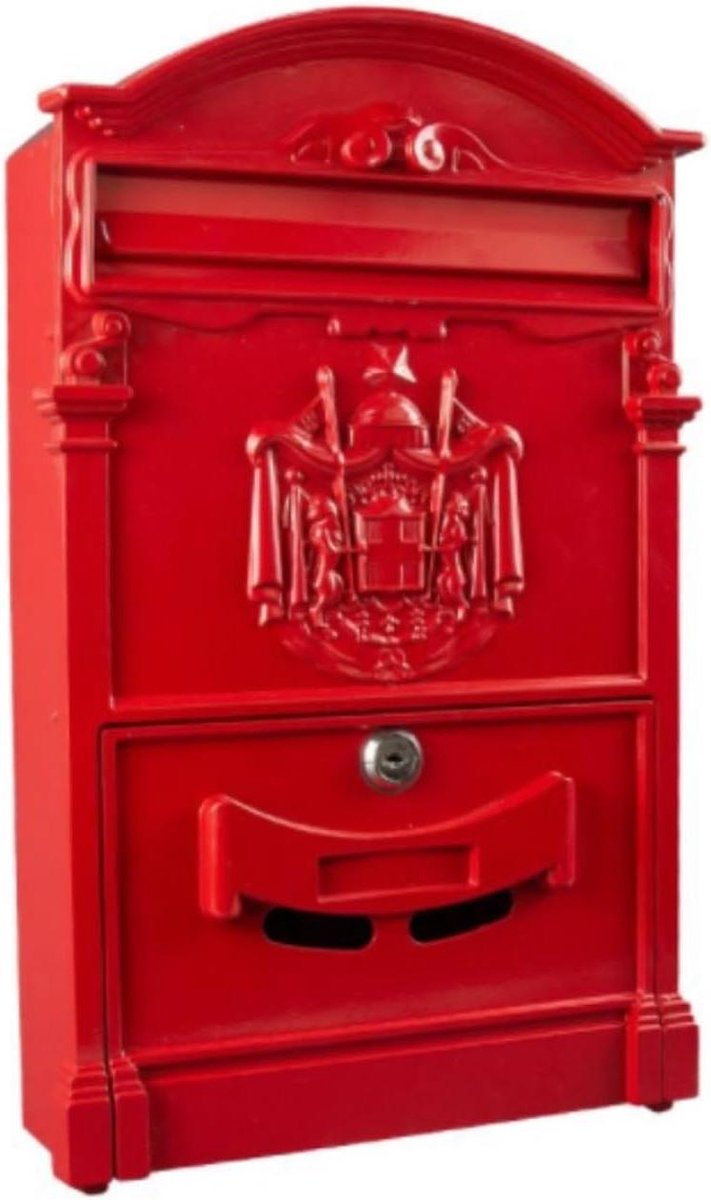 Brievenbus - Postbus brievenbussen - Post ontvangen - Afsluitbaar compartiment - 46x32x17 cm - Rood
