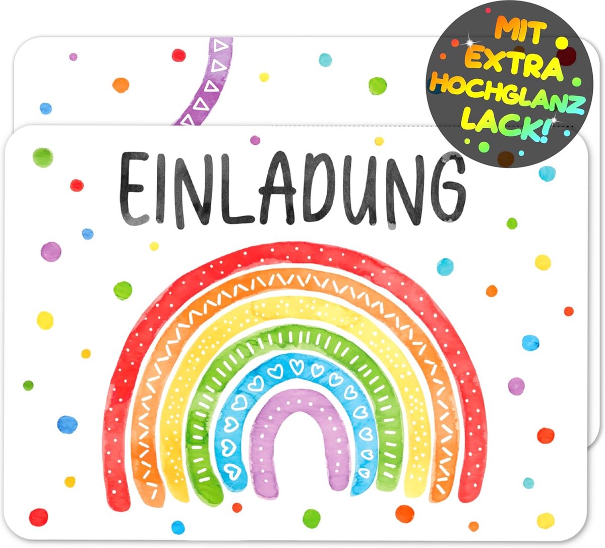 Uitnodigingen kinderen verjaardag - 12 kleurrijke kaarten - regenboog aquarel ontwerp - perfect voor feestjes - SnelShoppen