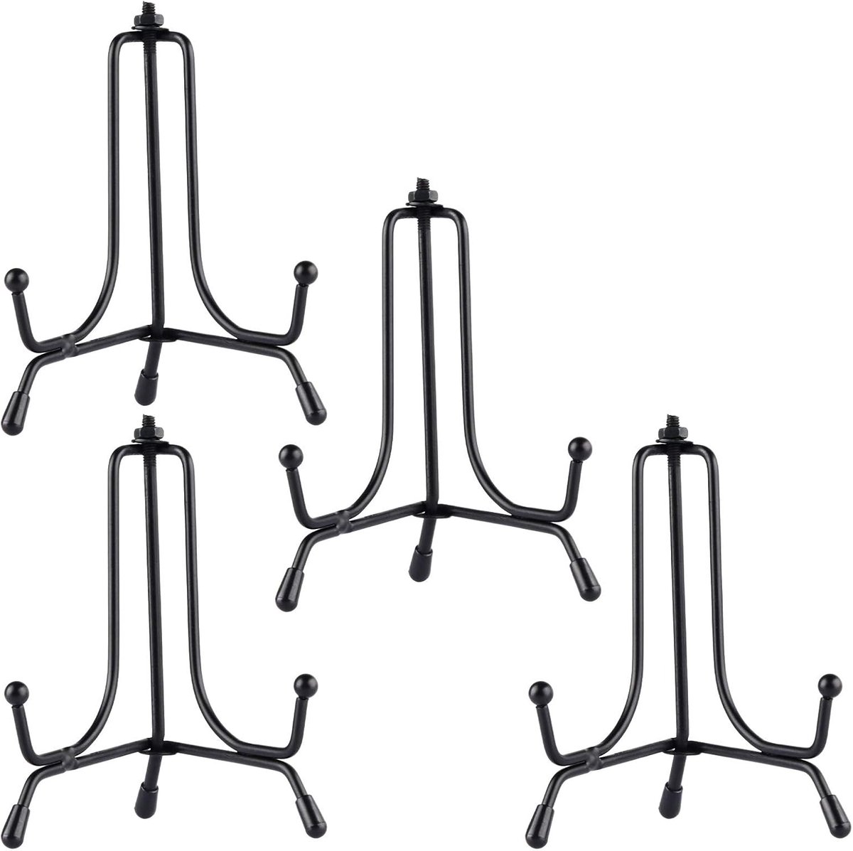 Plate holder display stand 4 inch - zwart ijzer - antislip - ideaal voor foto's en decoratieve borden - SnelShoppen