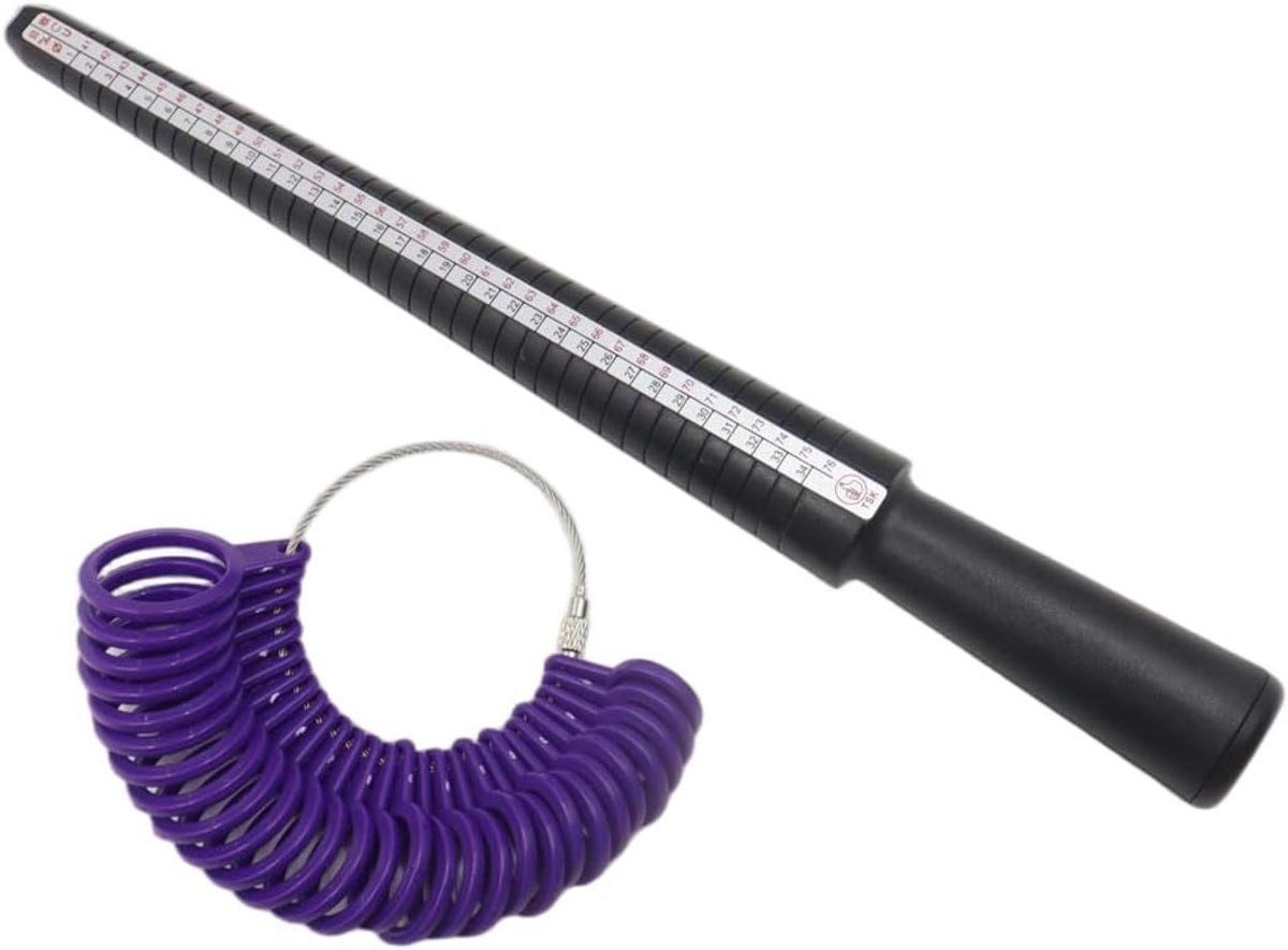 SnelShoppen - Ludom Plastic Ringmaat Set (UK Maten A-Z) - Vingermaat Meetinstrument met Duidelijke Schaal voor Mannen en Vrouwen, Duurzaam en Gebruiks