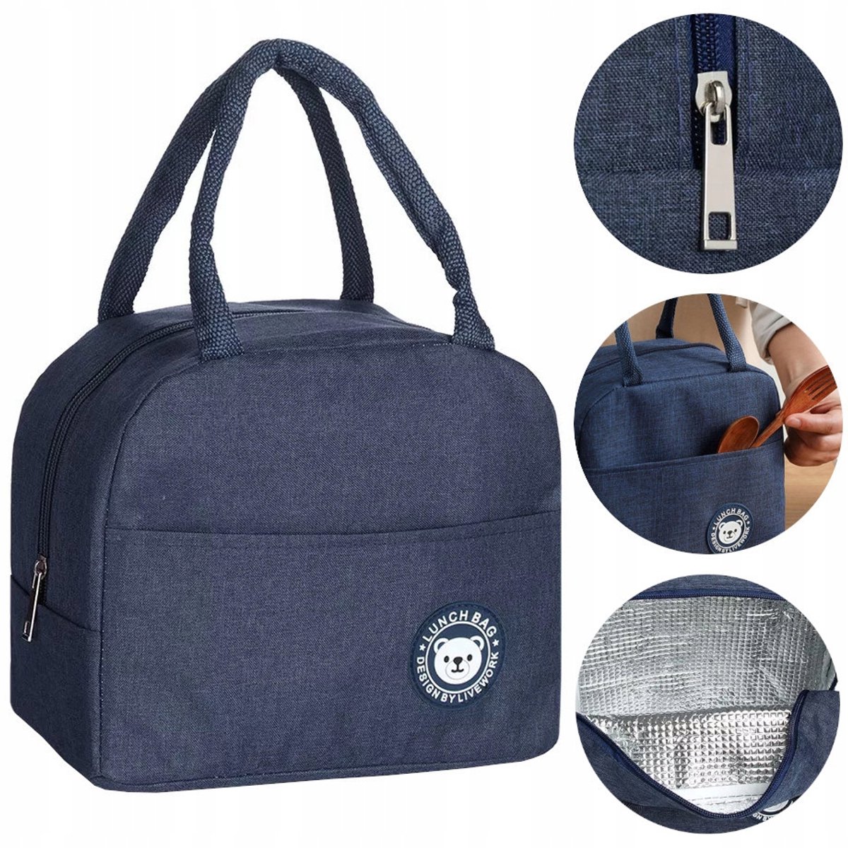 Grote Blauwe Thermos Lunchtas - Ideaal voor Picknick & Strand