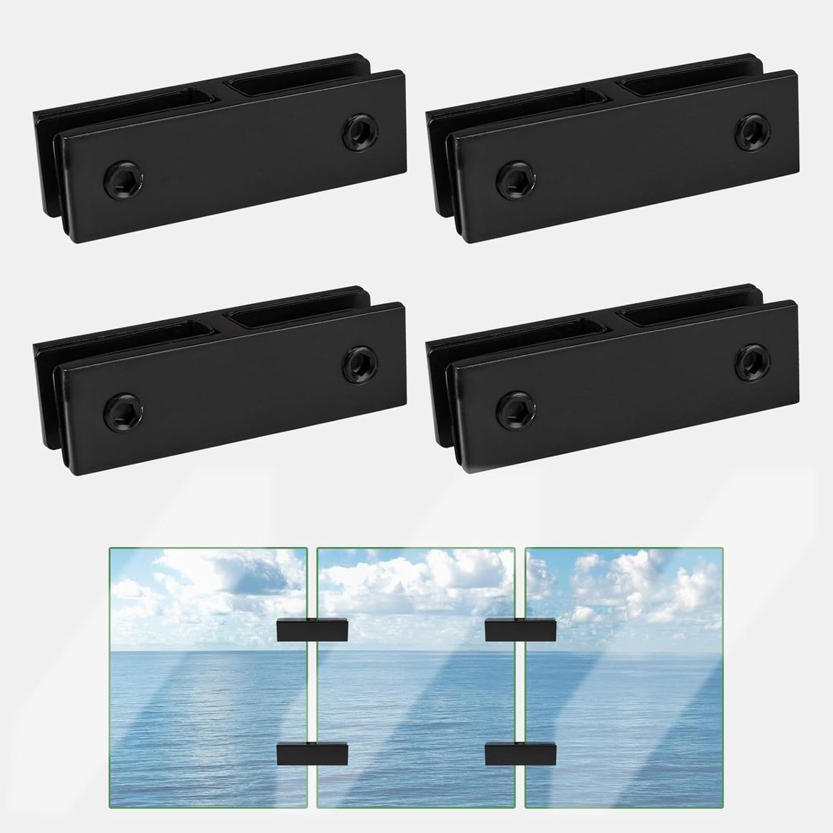 Glasbeugel 90x25mm - RVS 304 - Dubbelzijdige glasclip - Voor balustrades en trappen - ShopVlot