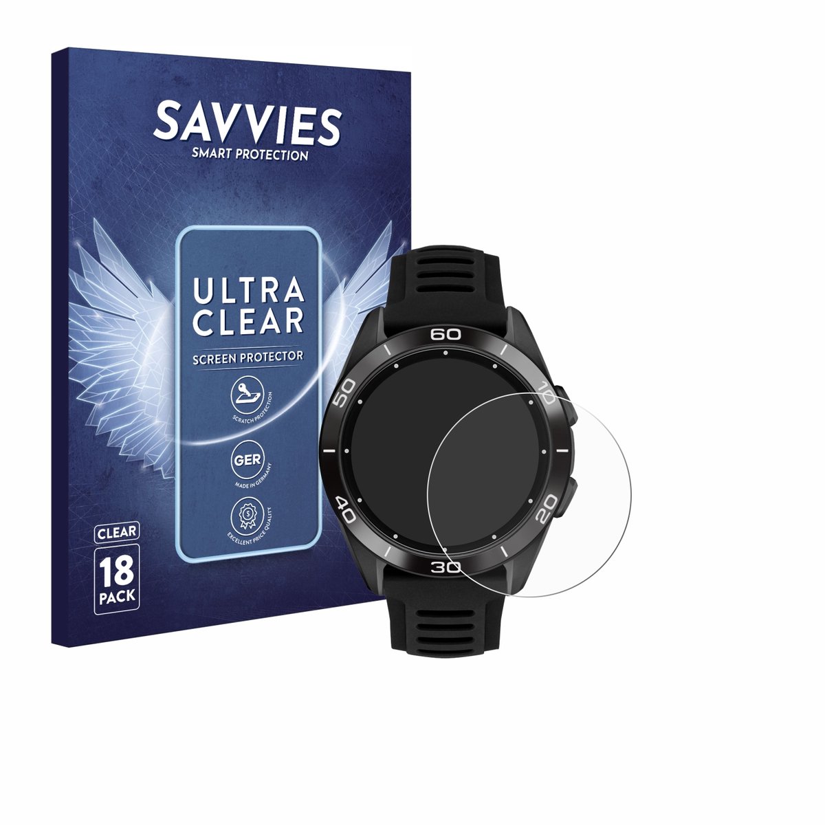 Savvies - Screenprotector voor Tissot T-Touch Connect Sport 2023 - Folie Beschermfolie transparant 18 Stuks