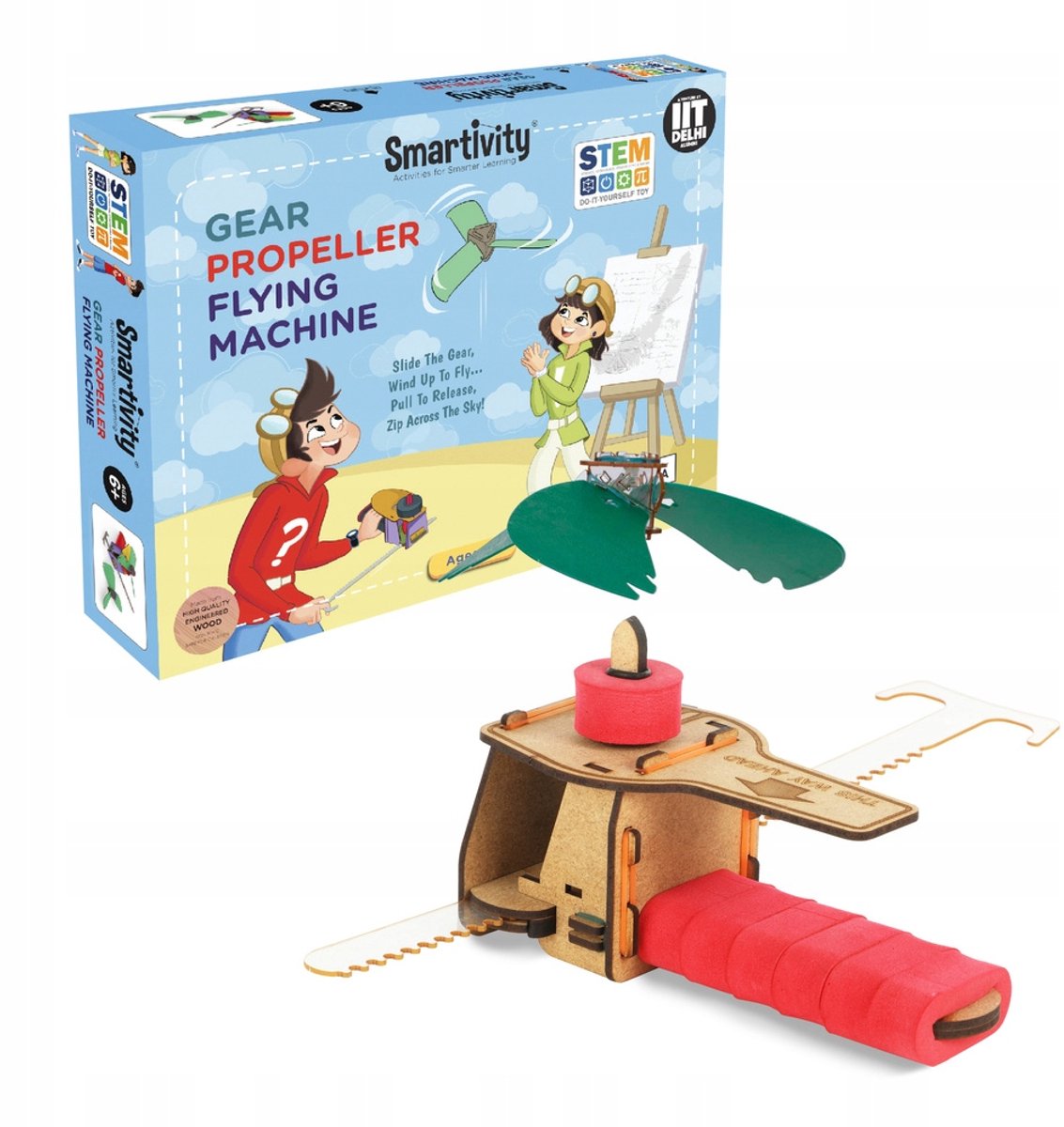 Smartivity Houten 3D Vliegmachinepuzzel - Educatief STEM Speelgoed