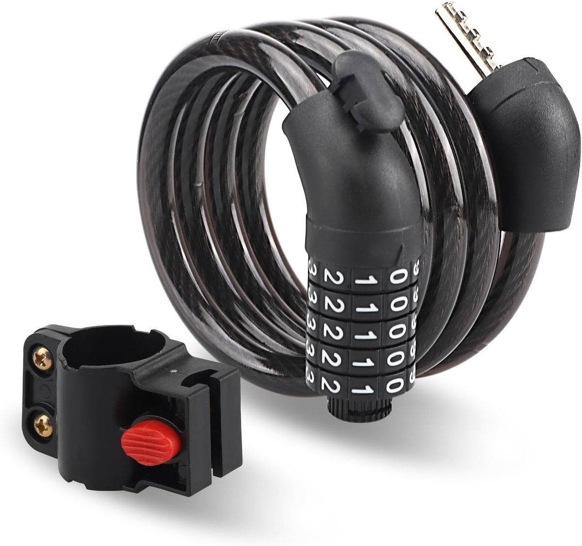 Fiets slot 105 cm - staal kabel 10 mm - combinatiecode 5 cijfers - veilige anti-diefstal bescherming - SnelShoppen