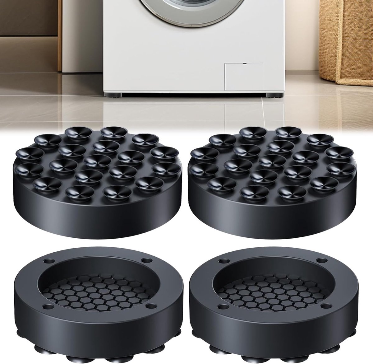 Vibratiepads voor wasmachines - silicone dempers - universele anti-vibratie basis - stabiele ondersteuning - SnelShoppen