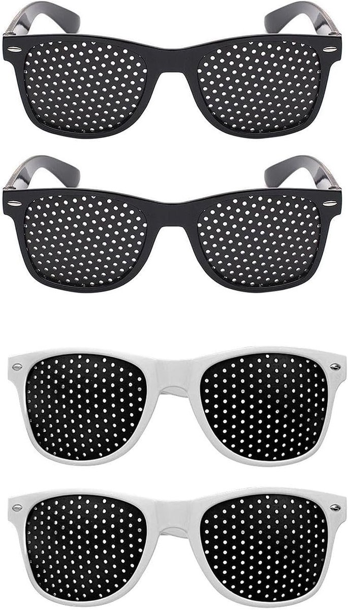 Perforated mesh brillen - kleine gaten - unisex zwart glas - oogtraining en focus - SnelShoppen