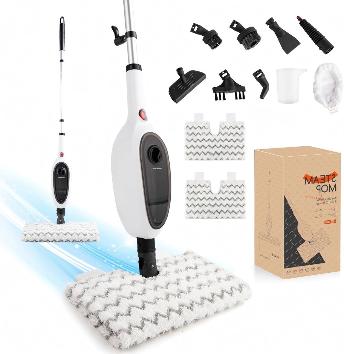 Multifunctionele Stoomreiniger - Stoommop Bezem - Hygiënisch Huis Reinigen - Afneembaar Multifunctioneel - 1200 Watt - Zwart