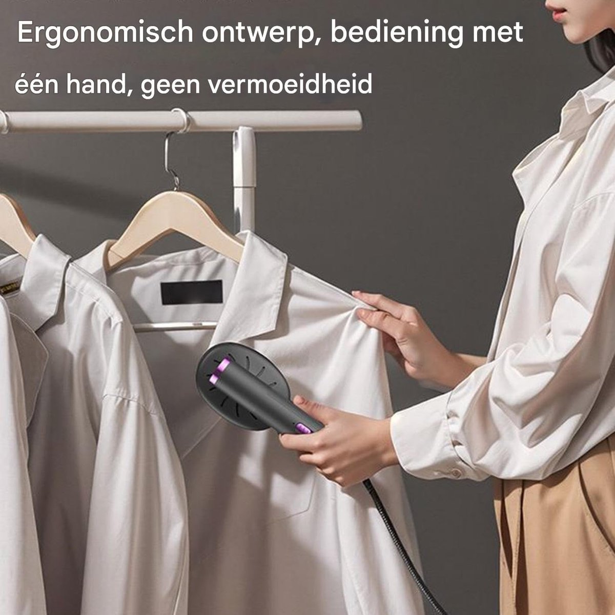 Kledingstomer - Stoomstrijker - Kreukvrij Maken - Dubbele Stand - 28.6x8.5cm - Zwart