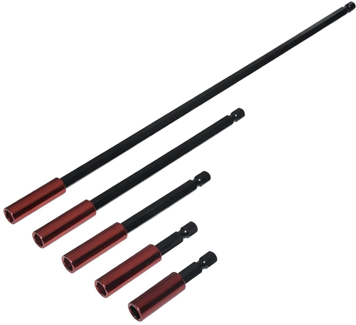 magnetische bithouders 1/4 inch - zeskantschacht - set van 5 - perfecte verlenging voor schroevendraaiers - SnelShoppen