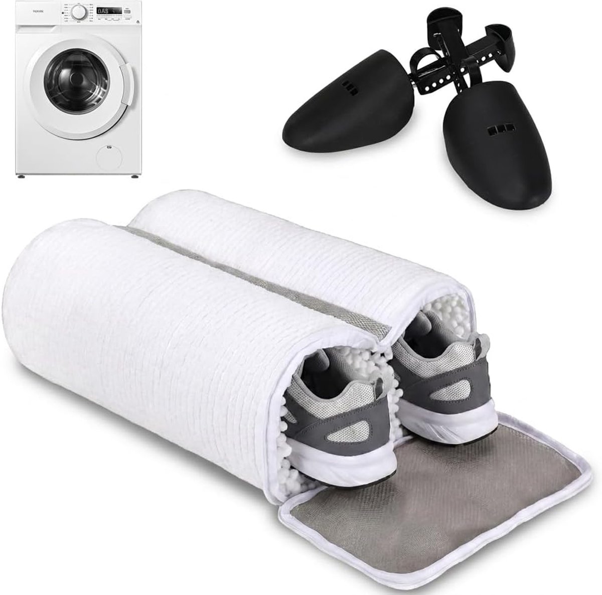Waszak voor de wasmachine - dubbele opening - polyester/chenille - veilig wassen voor sporters - SnelShoppen