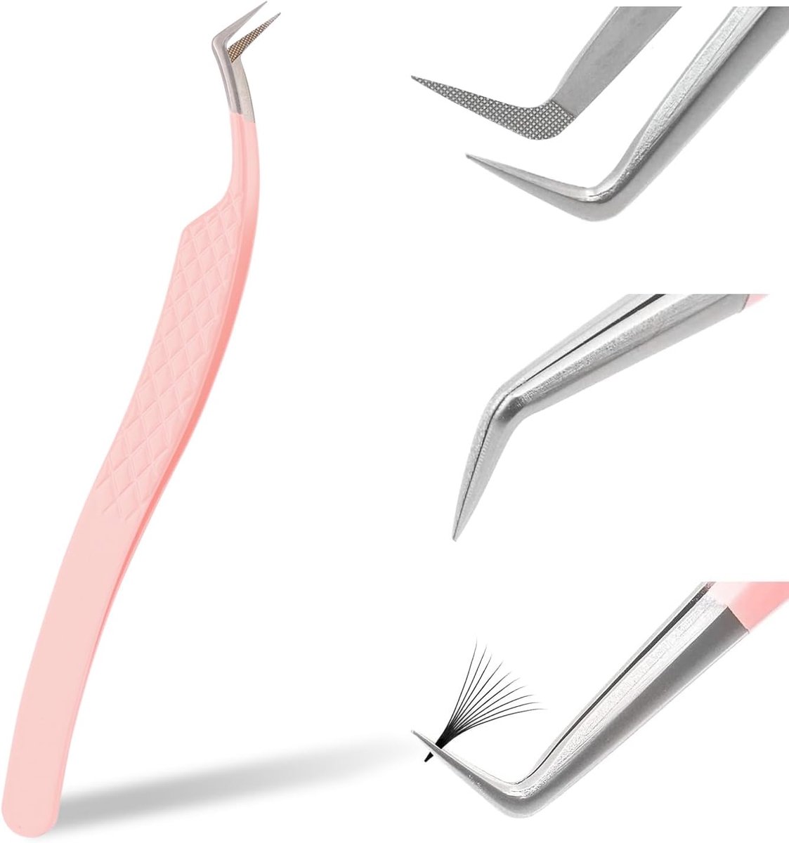 Wimperextensions met pincet - RVS met elleboog - Ergonomisch ontwerp - Voor comfortabel gebruik - ShopVlot