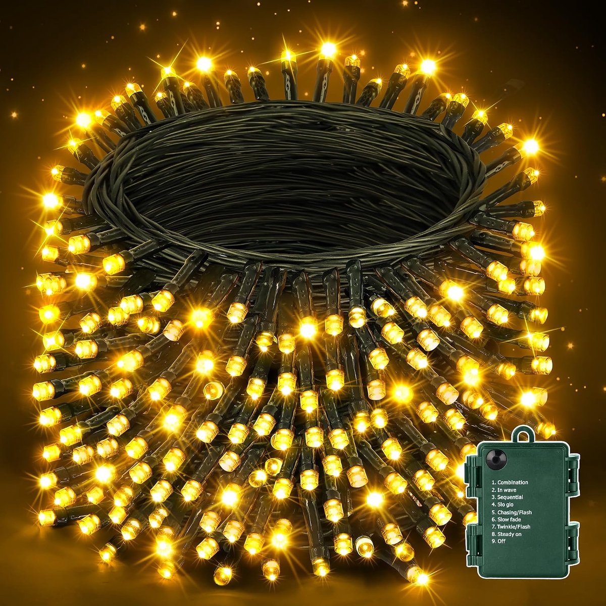 Sfeerverlichting batterij - 200 LEDs - Warm wit-groen - Waterproof voor buitengebruik - ShopVlot