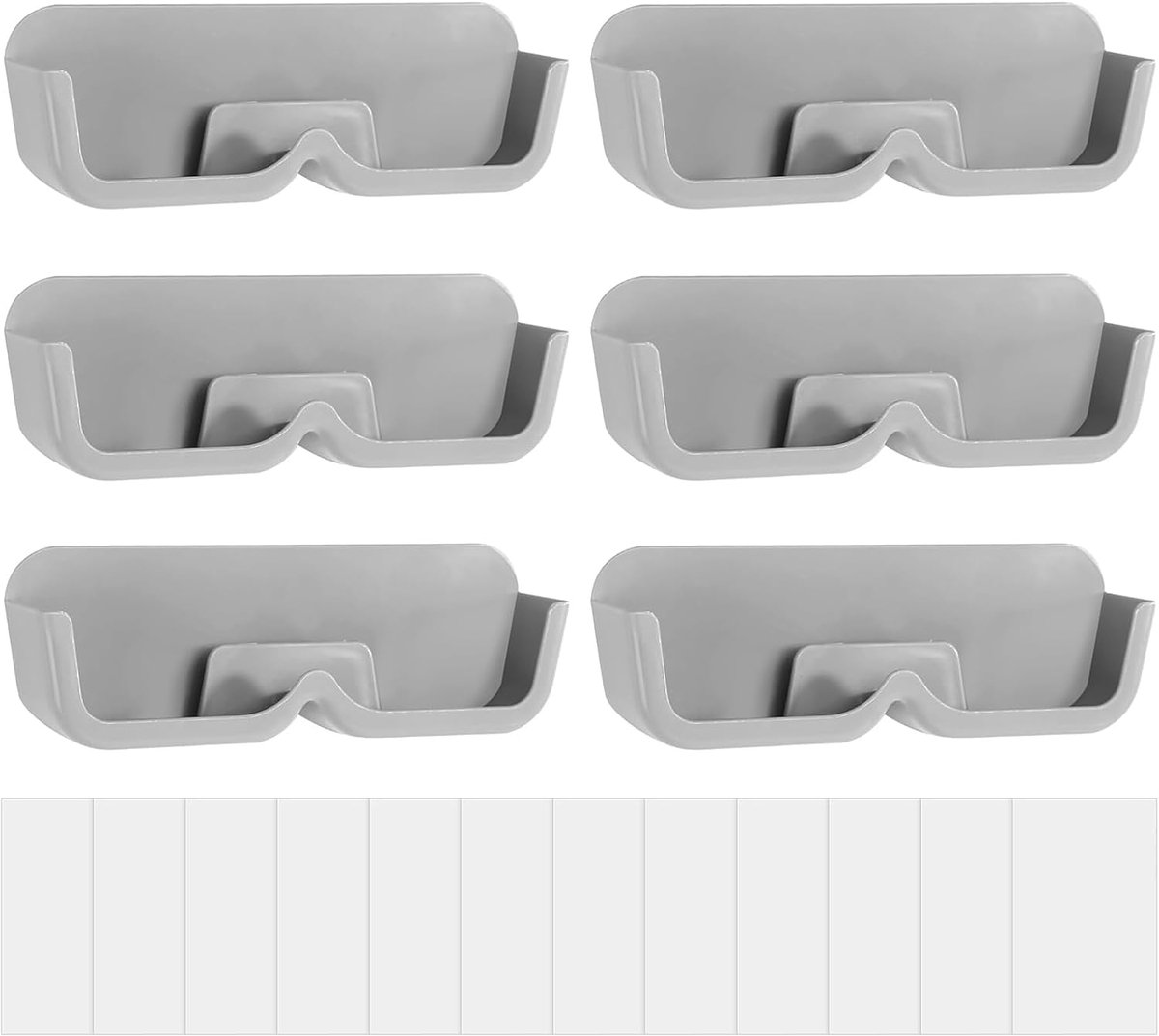 Zonnebrilhouder set van 6 - muurbevestiging - zonder boren - voor stijlvolle brillenopslag - ShopVlot