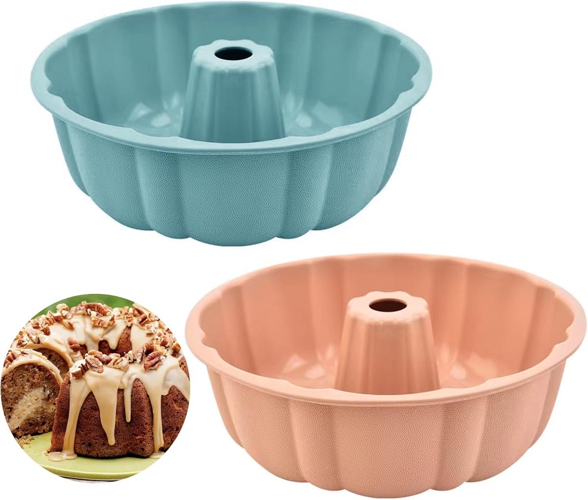 Siliconen cakevormen 25 cm - set van 2 - bloemenshape - eenvoudig loslaten en reinigen - ShopVlot