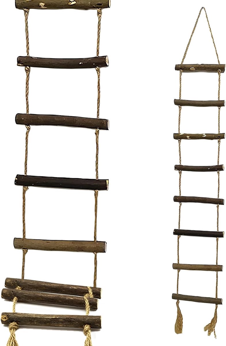 Ladder touwladder 10 x 70 cm - gebreid - stevig - ideaal voor spelen - ShopVlot