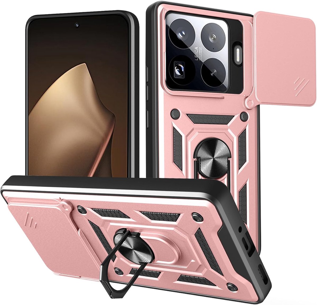 Case voor Xiaomi 17T - Schuifbare cameradeksel - Militair schokbestendig - Ideaal voor gebruik in de auto - ShopVlot