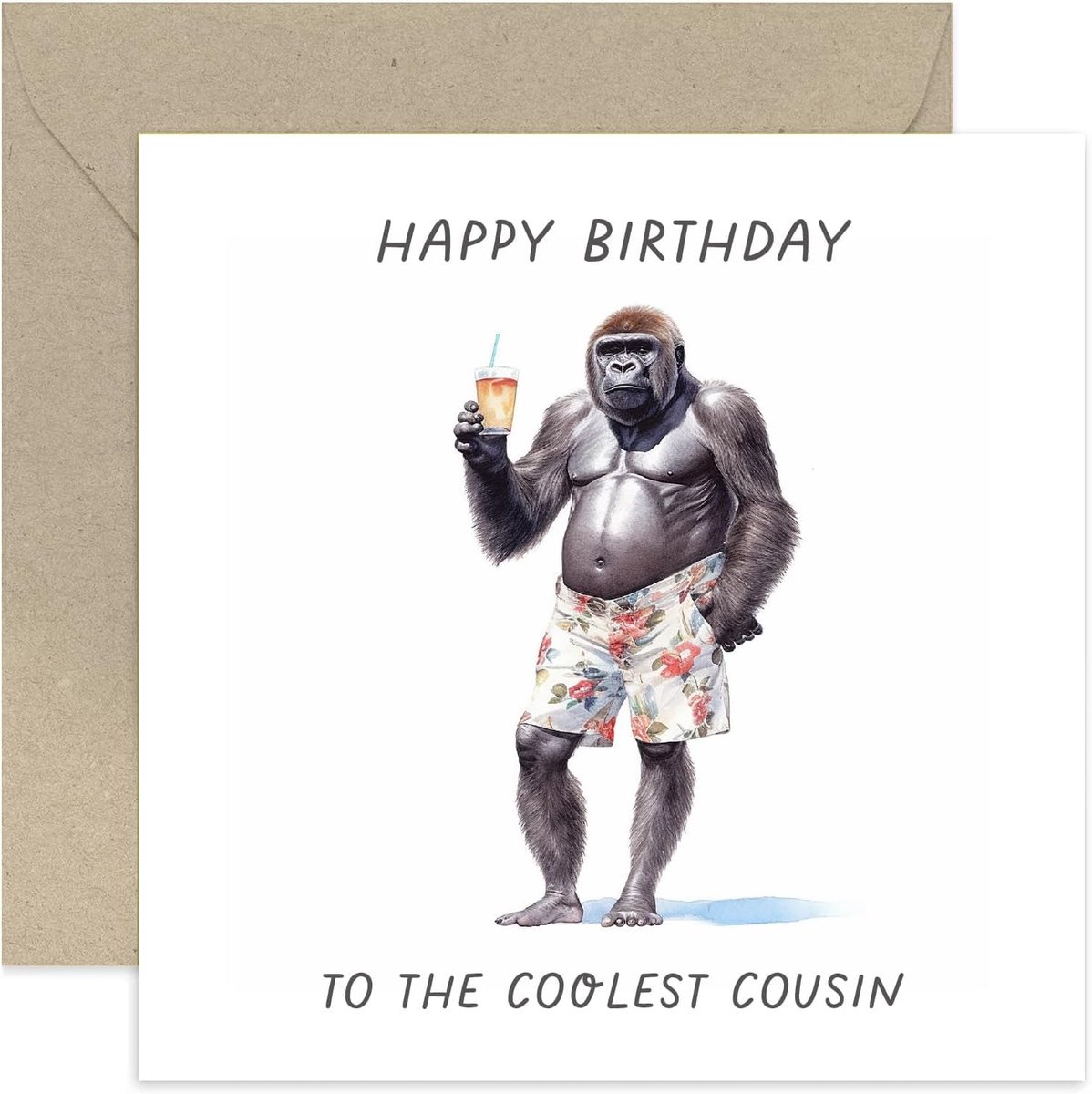 Verjaardagskaart voor neef - Gorilla 'Coolste Neef' - humoristisch - laat hem lachen - ShopVlot