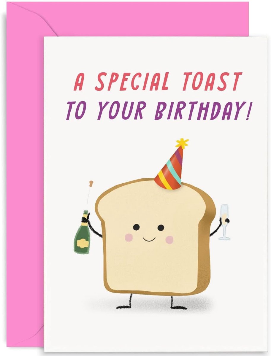 Verjaardagskaart grappig - leuk ontwerp met toast - voor mannen en vrouwen - speciale groet voor verjaardag - ShopVlot