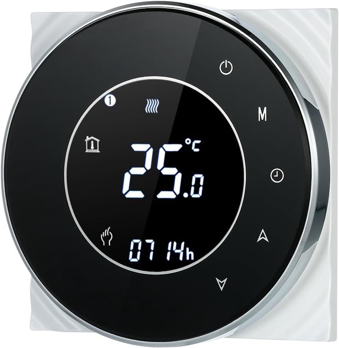 Room thermostat - wifi rond LCD touchscreen - programmeerbaar - voor gasboiler verwarming - ShopVlot