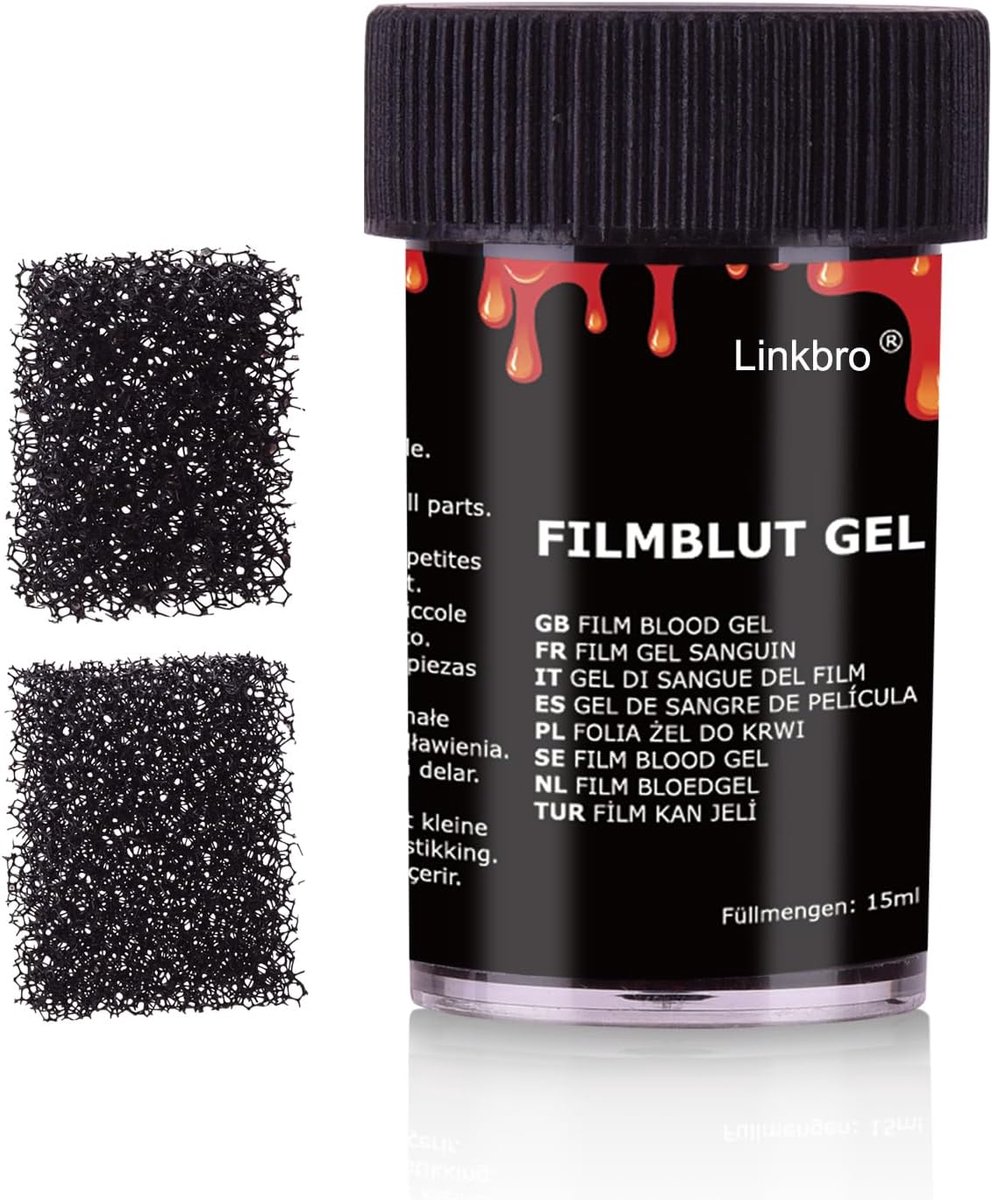 Nepbloed met 2 grove sponsen - Professionele gezichtsschmink - Speciale effecten - Ideaal voor Halloween - ShopVlot