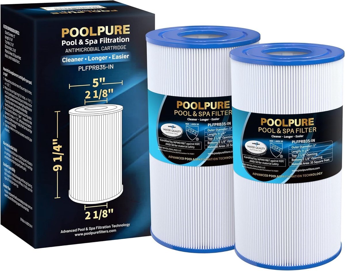 Spa filter vervangingen 2 x 23,5 cm - NSF/ANSI 50 gecertificeerd - Voor helder water - Geniet van jouw spa tijd - ShopVlot