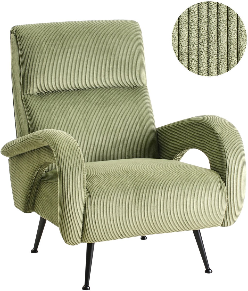 Beliani SVALOV - Fauteuil - Groen - Corduroy