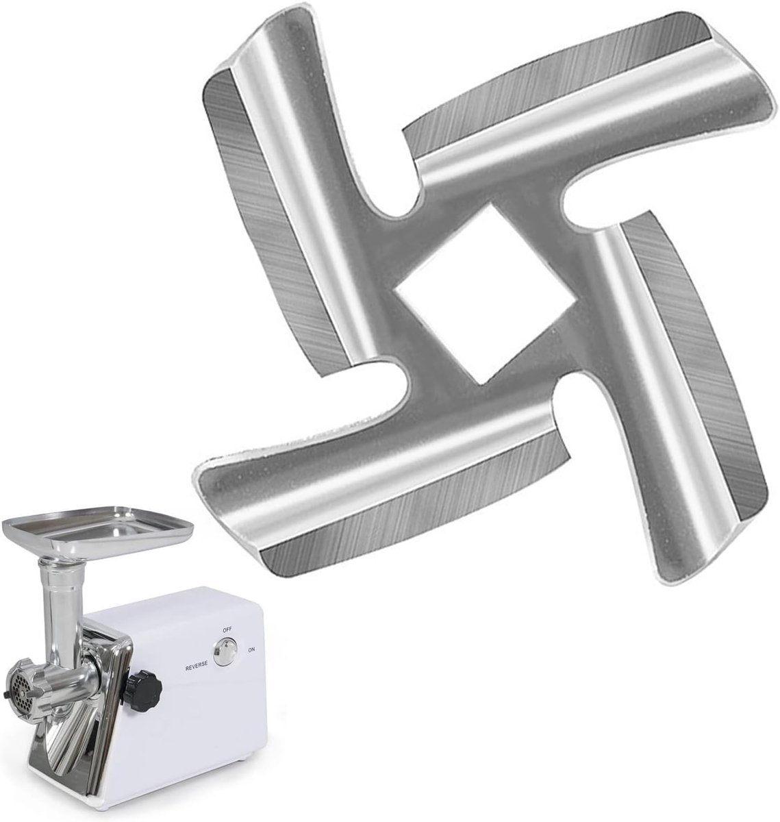 Vleesverdeler 47mm - Roestvrijstalen vervangingsonderdeel - Professioneel kruisvormig mes - ShopVlot