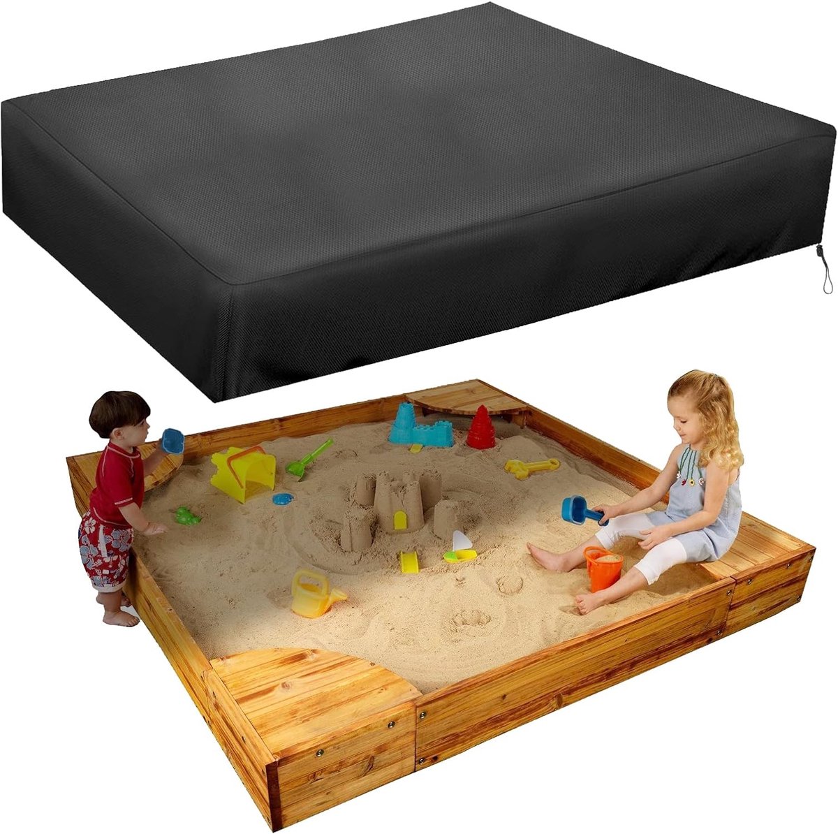 Zandbakdeksel 160 x 160 cm - Waterdicht Oxford Doek - Wind- en stofbestendig - Beschermt speelgoed - ShopVlot