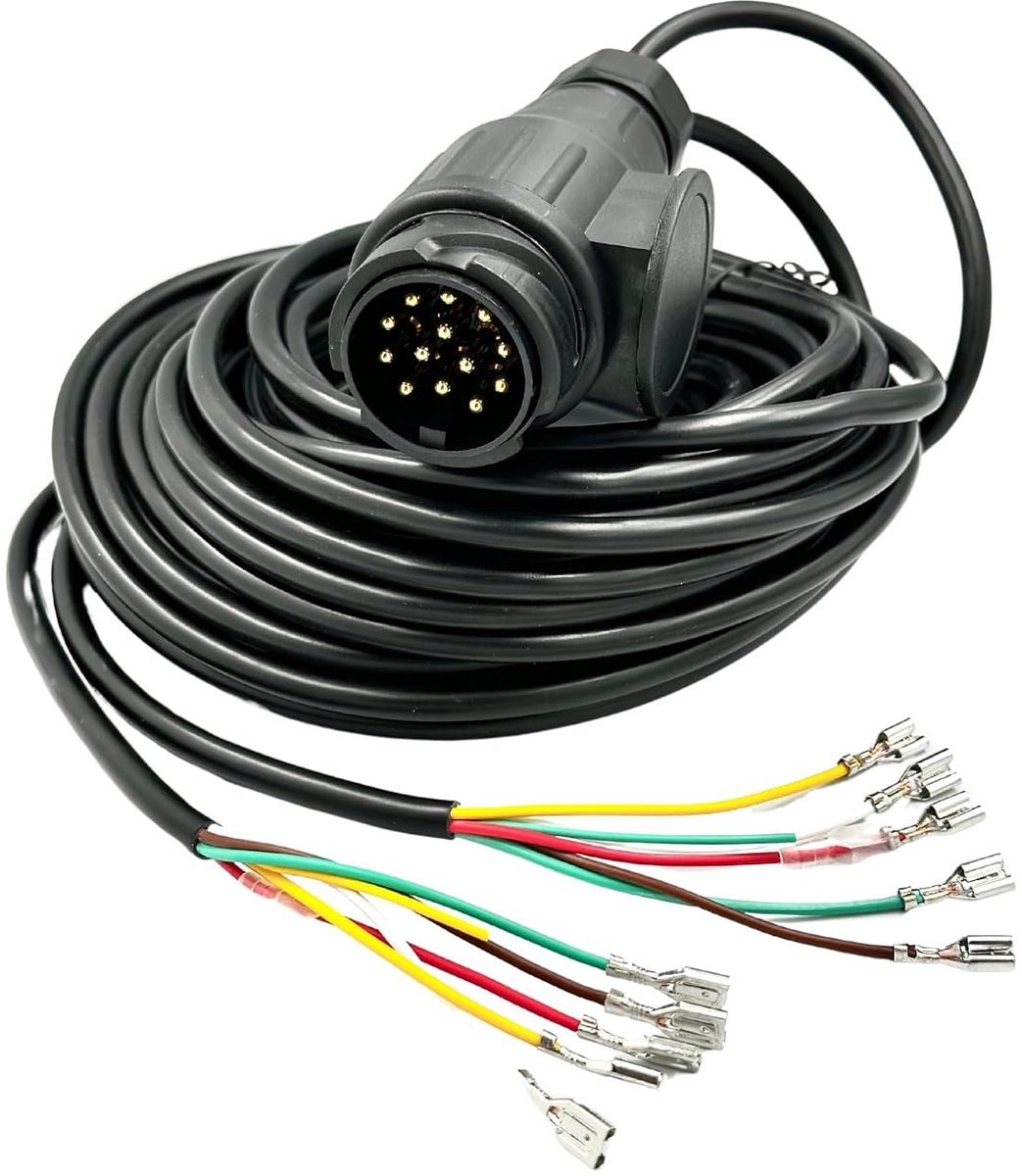 Trailer kabelset 7m 13-polig - hoogwaardig kunststof - weerbestendig - ideaal voor caravans en vrachtwagens - ShopVlot