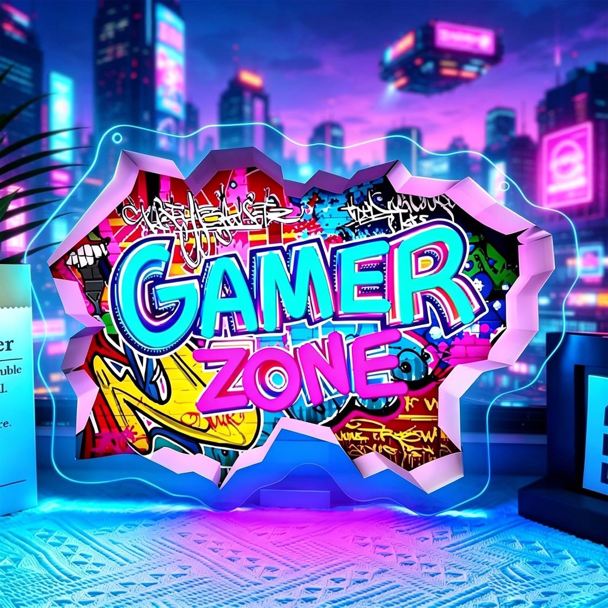 Neonbord voor gamer - tactisch spook design - gotische muurdecoratie - creëert unieke sfeer - ShopVlot
