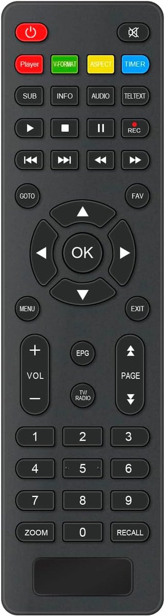 Afstandsbediening voor MediaArt Receiver 2.0-5.0 - Ergonomisch ontwerp - Eenvoudig in gebruik - ShopVlot
