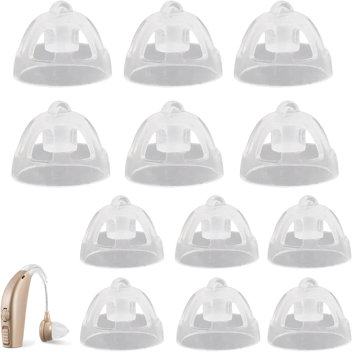 Vervangende oorschelpen 8/10 mm - dubbele baskoepel - hoogwaardig siliconenmateriaal - perfecte pasvorm - ShopVlot