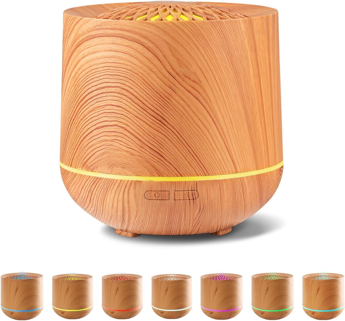 Diffuser 300ml ultrasone geurverspreider - koelmist technologie - met 7 kleuren LED-licht - voor ontspanning thuis - ShopVlot
