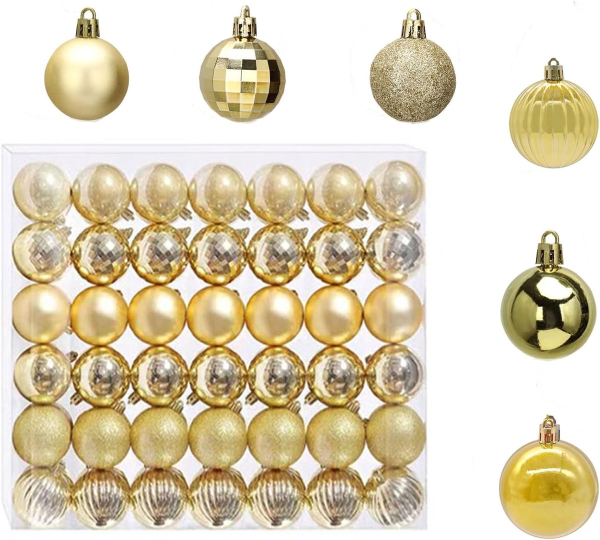 Kerstballen 42pcs 3cm - Gouden Plastic Versieringen - Shatterproof - Herbruikbare Decoratie voor Kerstboom - ShopVlot